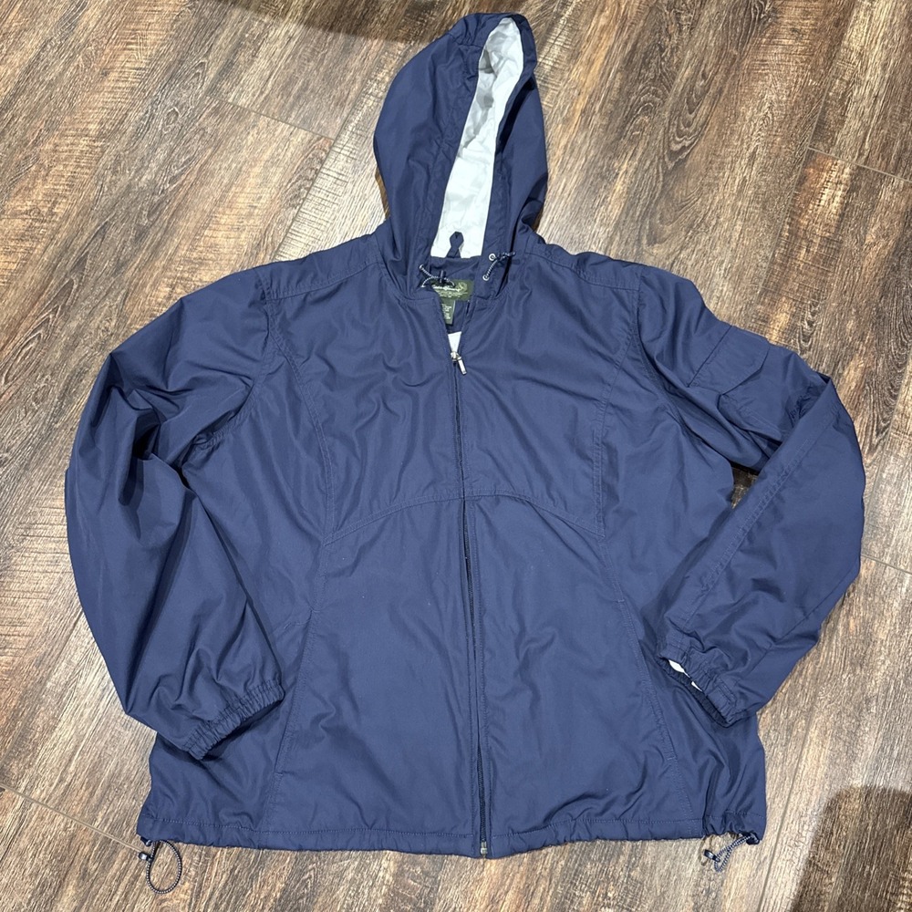 Eddie Bauer Cotton Lined Windbreaker Jacket Women's Size XL NAVY